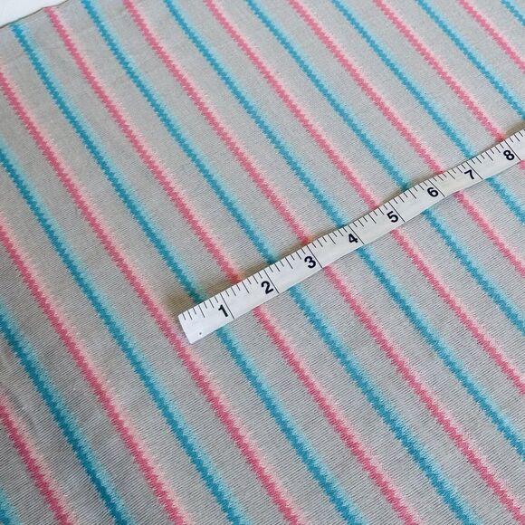OOP Two-tone Pink Blue on Gray Colored Striped Jersey Knit 2yds 30" x 60" - Picture 1 of 4